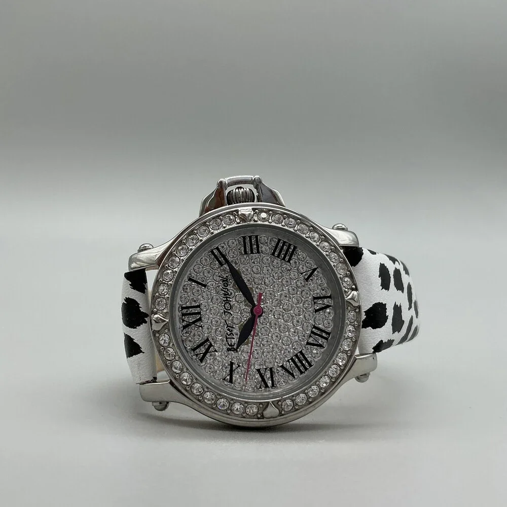 Betsey Johnson Womens Watch 36mm Dalmatian Print Band BJ0031-09 New Battery